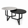 Robuust Interieur Salontafel set marmer/zwart eiken rond - diverse kleuren