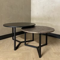 Salontafel set rond croco rosé - Jolie