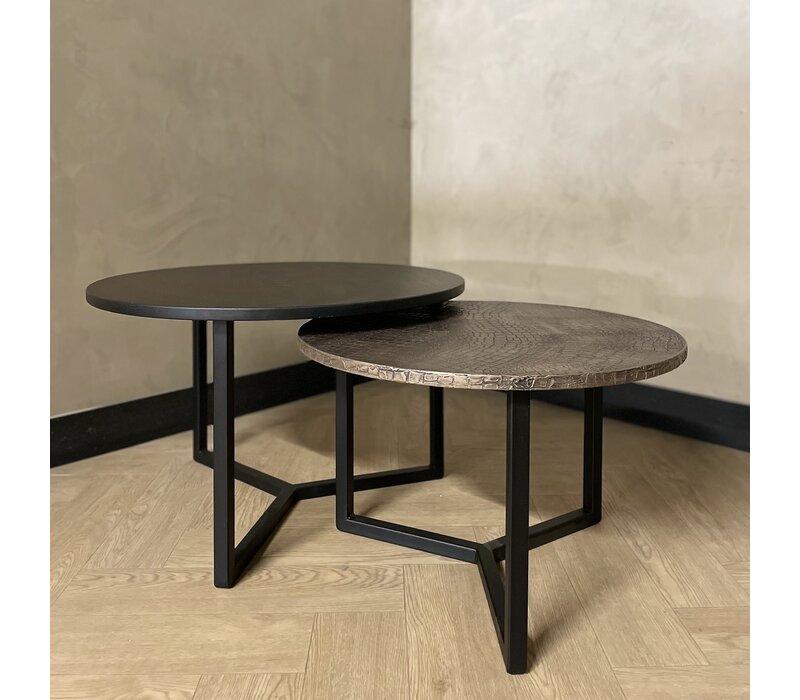 Salontafel set rond croco rosé - Jolie