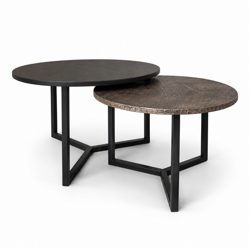 Salontafel set rond croco rosé - Jolie 