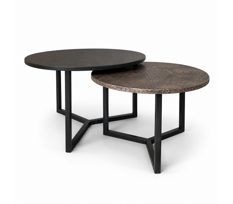 Salontafel set rond croco rosé - Jolie