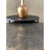 Salontafel set Elin - zwart eiken en goud structuur
