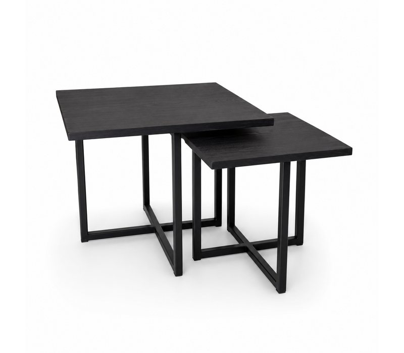 Salontafel set Jilles - zwart eiken