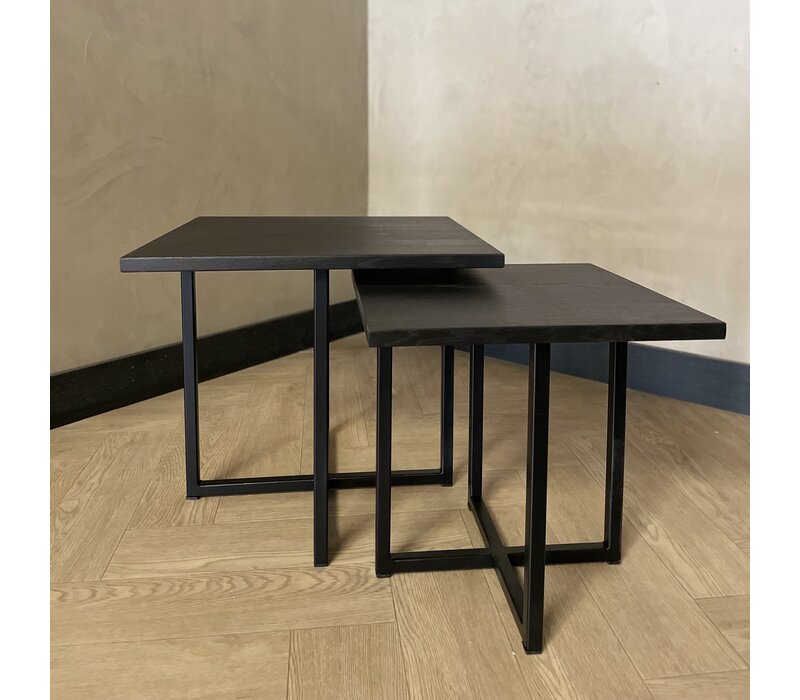 Salontafel set Jilles - zwart eiken