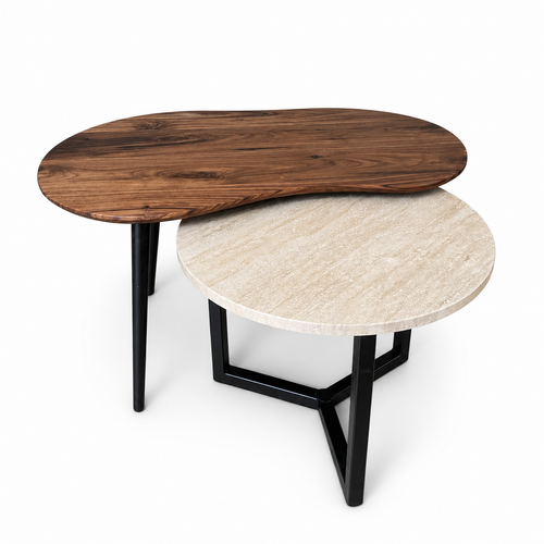 Organisch salontafel set Ylva - Travertin 