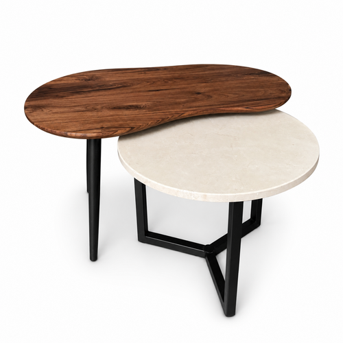 Organisch salontafel set Ylva - Crema Marfil 