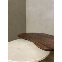 Organisch salontafel set Ylva - notenhout en marmer Crema Marfil
