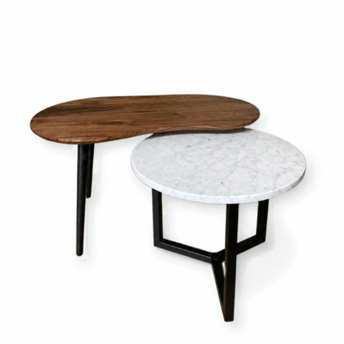 Organisch salontafel set Ylva - Carrara 