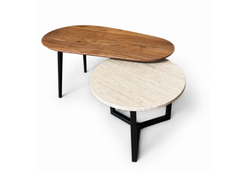 Robuust Interieur Salontafel set Vidar - Travertin