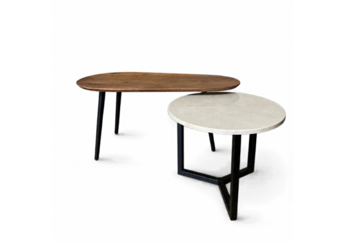 Robuust Interieur Salontafel set Vidar - Crema Marfil