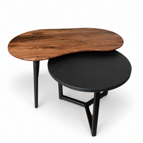 Organisch salontafel set - Ylva - zwart eiken 