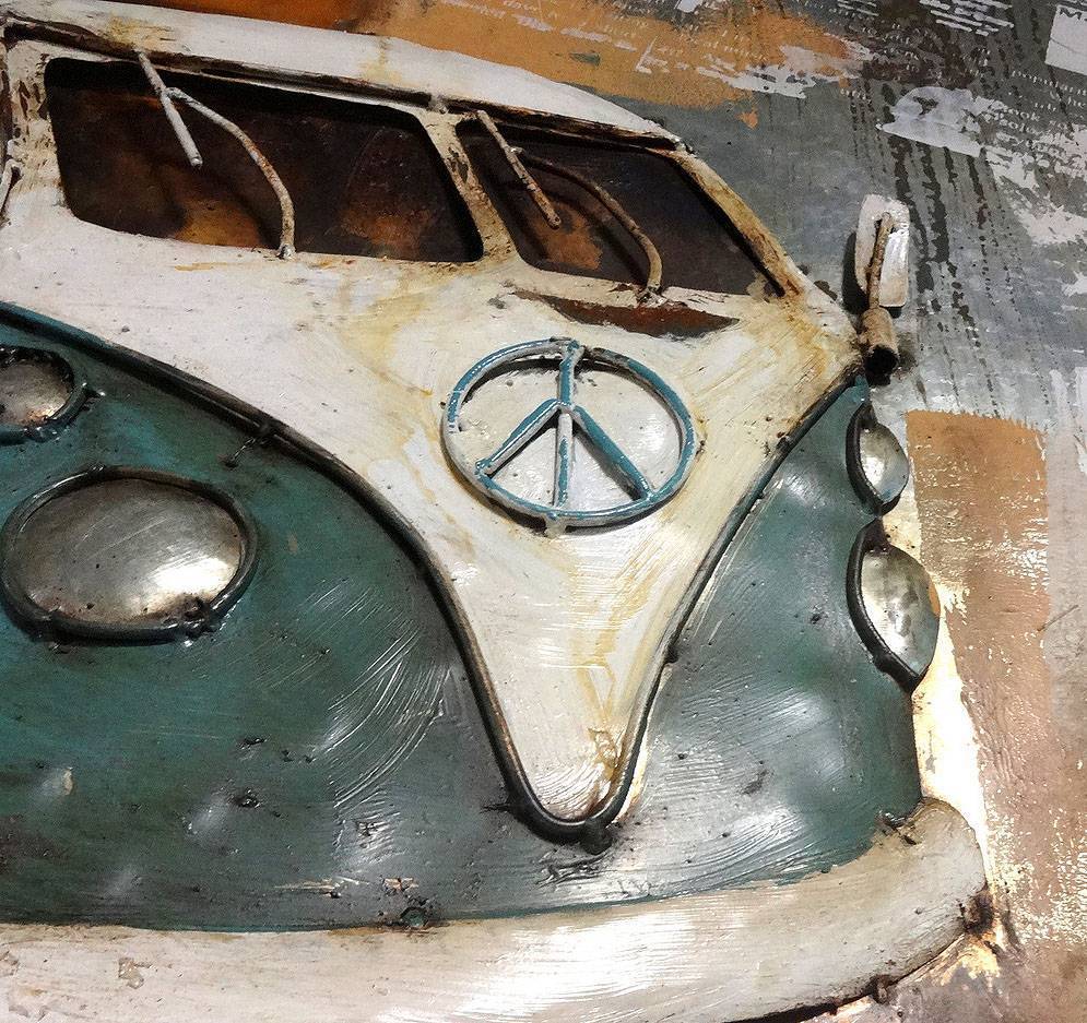 3D metaal 3D rustic painting blue