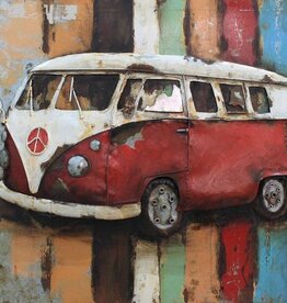 3D metaal 3D rustic painting red