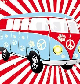 VW T1 poster Red and white stripes