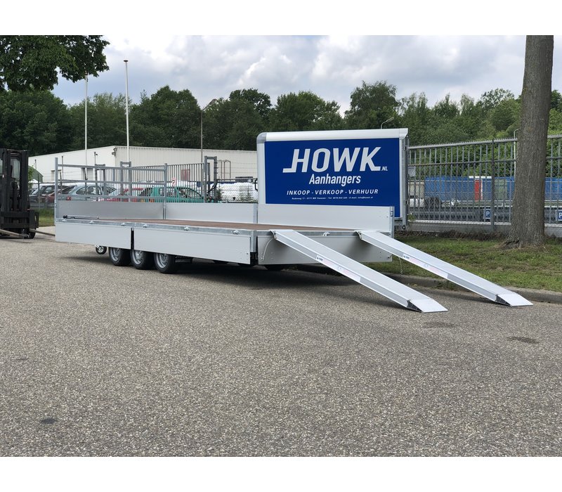 Nieuwe Hapert Azure 605x200cm ( 3500kg ) Tridem met oprijplaten en paraboolvering