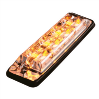 Ultra platte Slimline LED Flitser 6 LED's Amber 10-30v