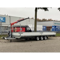 Henra plateauwagen 600x220 3500kg met Laadkraan