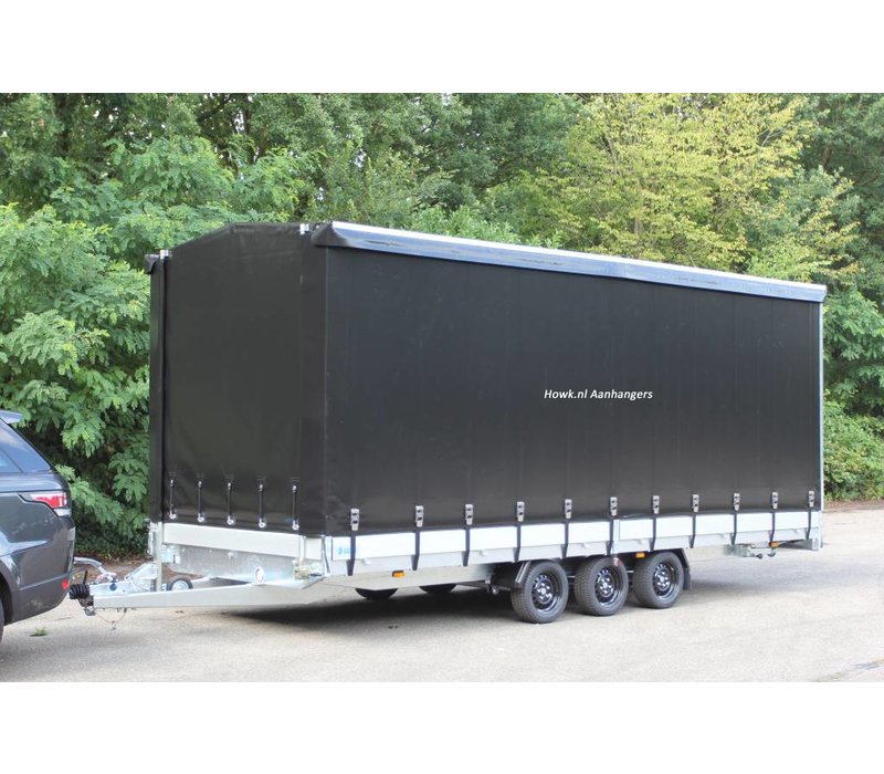 Plateauwagen met huif 605x240x230cm 3500kg