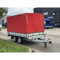 Gebruikte Plateauwagen met huif 300x170x150cm 2000kg