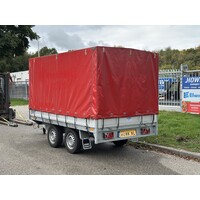 Gebruikte Plateauwagen met huif 300x170x150cm 2000kg