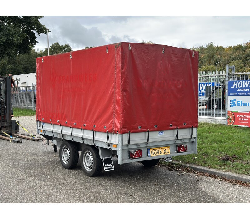Gebruikte Plateauwagen met huif 300x170x150cm 2000kg