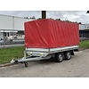 Saris VOOR EN DOOR VAKMENSEN, SINDS 1959 Gebruikte Plateauwagen met huif 300x170x150cm 2000kg