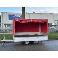 Gebruikte Plateauwagen met huif 300x170x150cm 2000kg