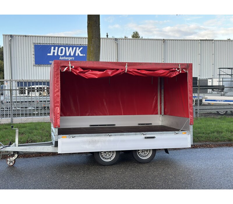 Gebruikte Plateauwagen met huif 300x170x150cm 2000kg