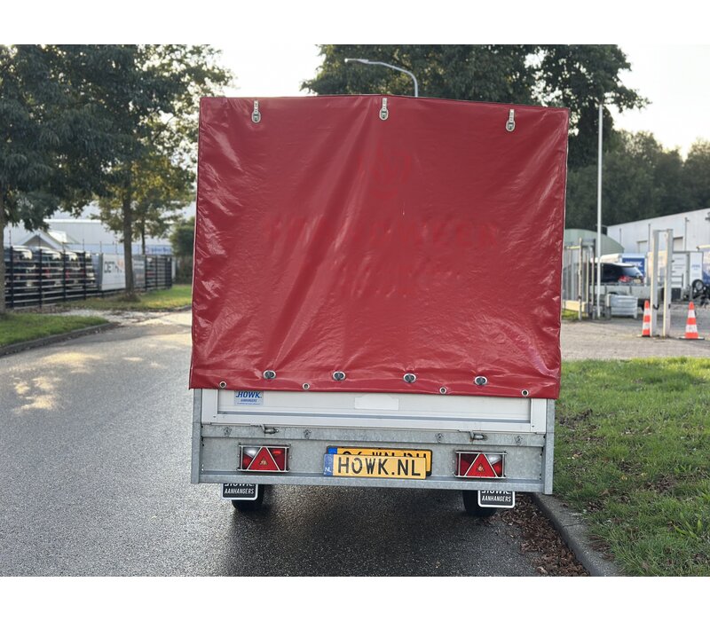 Gebruikte Plateauwagen met huif 300x170x150cm 2000kg