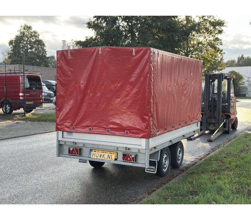 Gebruikte Plateauwagen met huif 300x170x150cm 2000kg