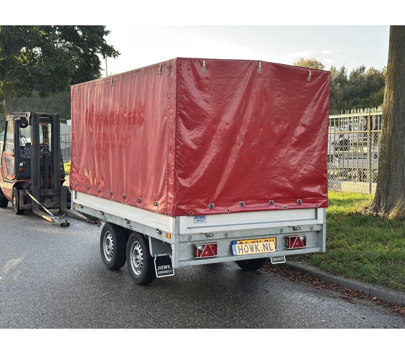 Gebruikte Plateauwagen met huif 300x170x150cm 2000kg