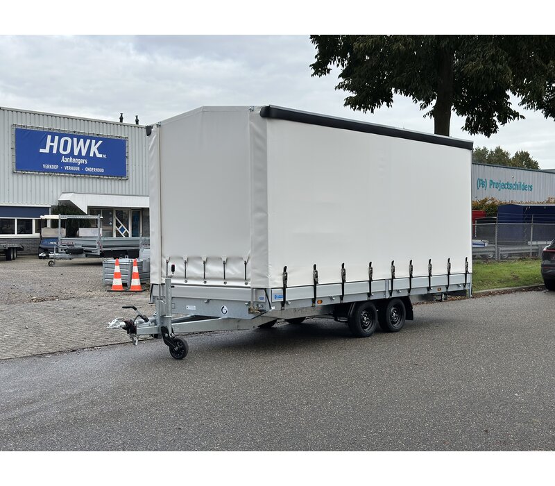 Hapert plateauwagen met schuifzeil 505x220x230cm 3500kg