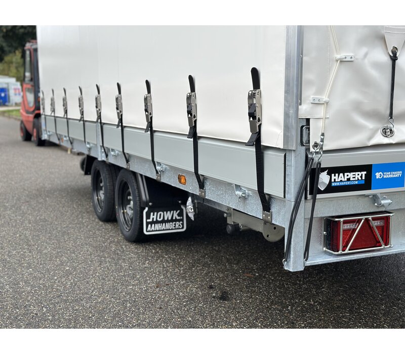 Hapert plateauwagen met schuifzeil 505x220x230cm 3500kg