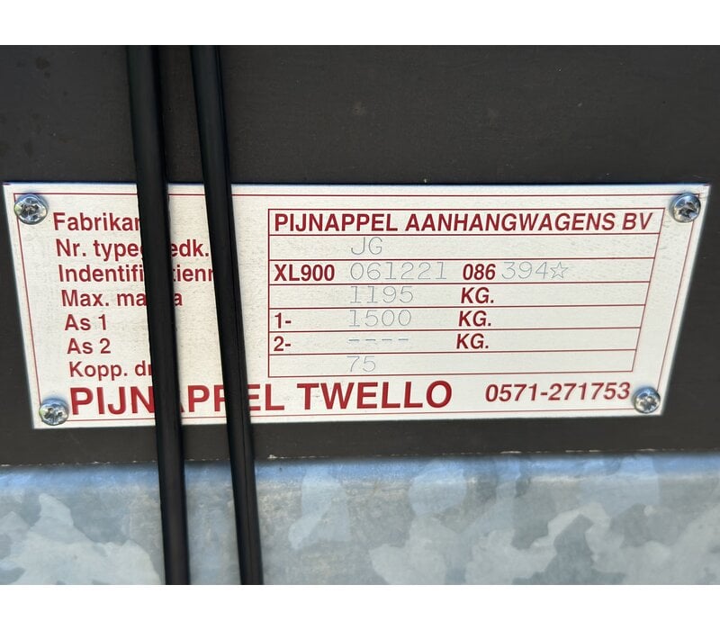 Demo Pijnappel 230x130x145cm 1195kg Bakwagen met huif