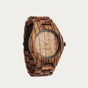 The CORE Collection got its name from the finest quality of wood from the tree. The sporty design is perfect for wood enthusiasts and adventurers alike. Different wood type options available in two diameters fit the likes of men and women alike. Each watch hand crafted and unique from the next, consisting of a variation in grain pattern and color. Zebra 45mm is carved out of natural Zebrawood.