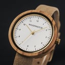 Inspired by contemporary Nordic minimalism. The NORDIC Copenhagen features a 36mm diameter white olive wood case with a white dial and gold details. Handmade from sustainably sourced wood and combined with an ultra soft beige sustainable vegan leather str