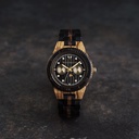 Now available in limited availability - our ODYSSEY Special Edition. Made by hand from a unique combination of Ebony Wood from Eastern Africa and Zebrawood from Western Africa and featuring golden details. Only 100 pieces are available. Each watch is uniq