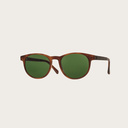 "La paire de lunettes l’ELLIPSE Classic Havanas Camo poséde un cadre rond en écaille jaune foncé avec des verres en camouflage vert. Fabriquée à partir de bois durable et du bioacétate Mazzuchelli Italien avec des branches et écaille de tortue en ébène et