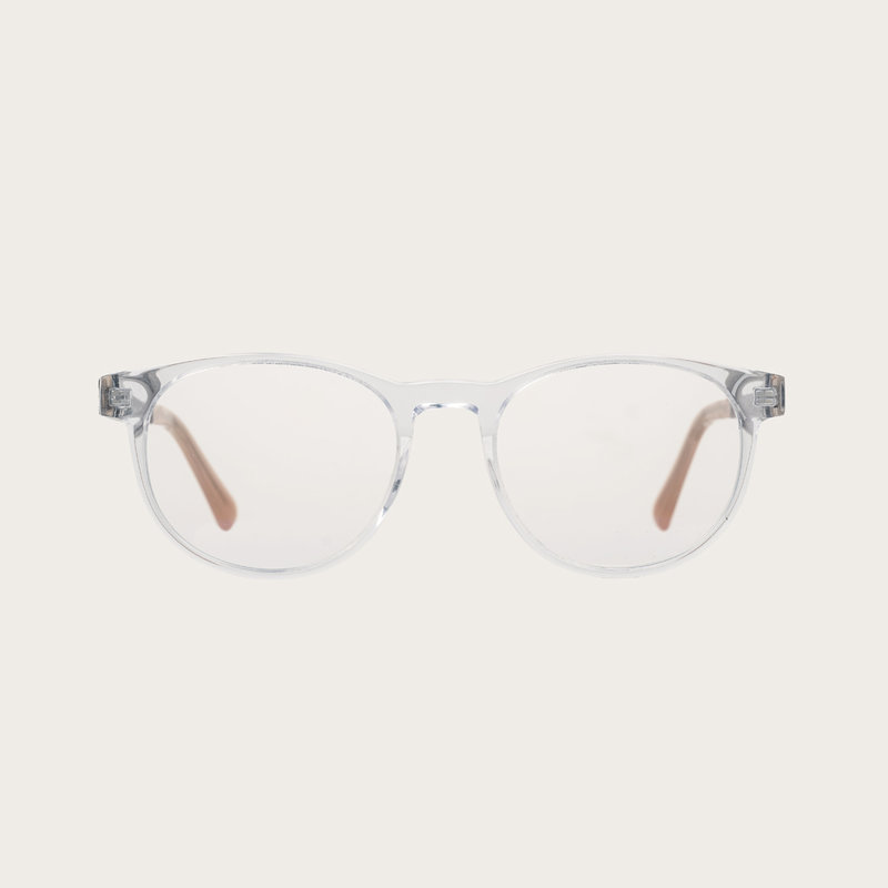 Filter out harmful excess blue light which can cause eye strain, headaches and poor sleep. The ELLIPSE Clear features a characteristic rounded clear frame and is composed of durable Italian Mazzucchelli bio-acetate with hand-finished natural senna siamea