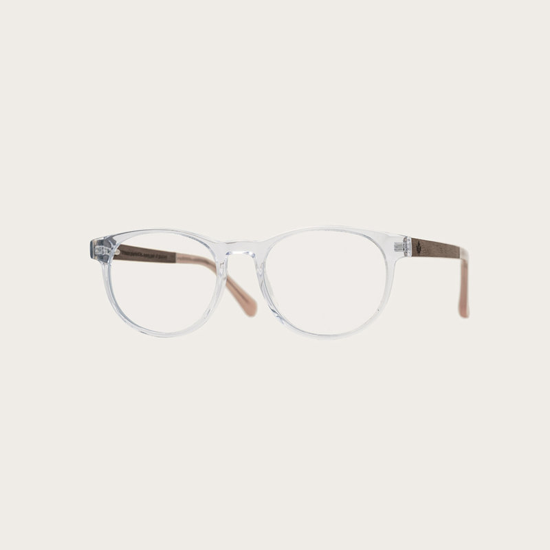 Filter out harmful excess blue light which can cause eye strain, headaches and poor sleep. The ELLIPSE Clear features a characteristic rounded clear frame and is composed of durable Italian Mazzucchelli bio-acetate with hand-finished natural senna siamea