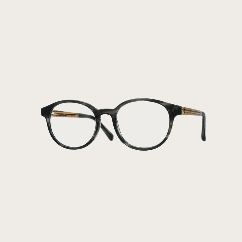 Filter out harmful excess blue light which can cause eye strain, headaches and poor sleep. The SOHO Heritage features an oval grey tortoise frame and is composed of durable Italian Mazzucchelli bio-acetate with hand-finished natural zebrawood temples and