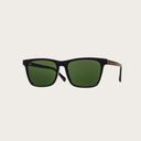 La paire de lunettes BROOKLYN Black Camo poséde un cadre carré en noir avec des verres en camouflage vert. Fabriquée à partir de bois durable et du bioacétate Mazzuchelli Italien avec des branches et écaille de tortue en bois de rose et des manchons en ac