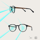 Filter out harmful excess blue light which can cause eye strain, headaches and poor sleep. The BROOKLYN Clear features a squared clear frame and is composed of durable Italian Mazzucchelli bio-acetate with hand-finished natural senna siamea wood temples a