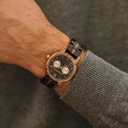 Now available in limited availability - our CLASSIC Special Edition. Made by hand from a unique combination of Ebony Wood from Eastern Africa and Zebrawood from Western Africa and featuring golden details. Only 100 pieces are available. Each watch is uniq