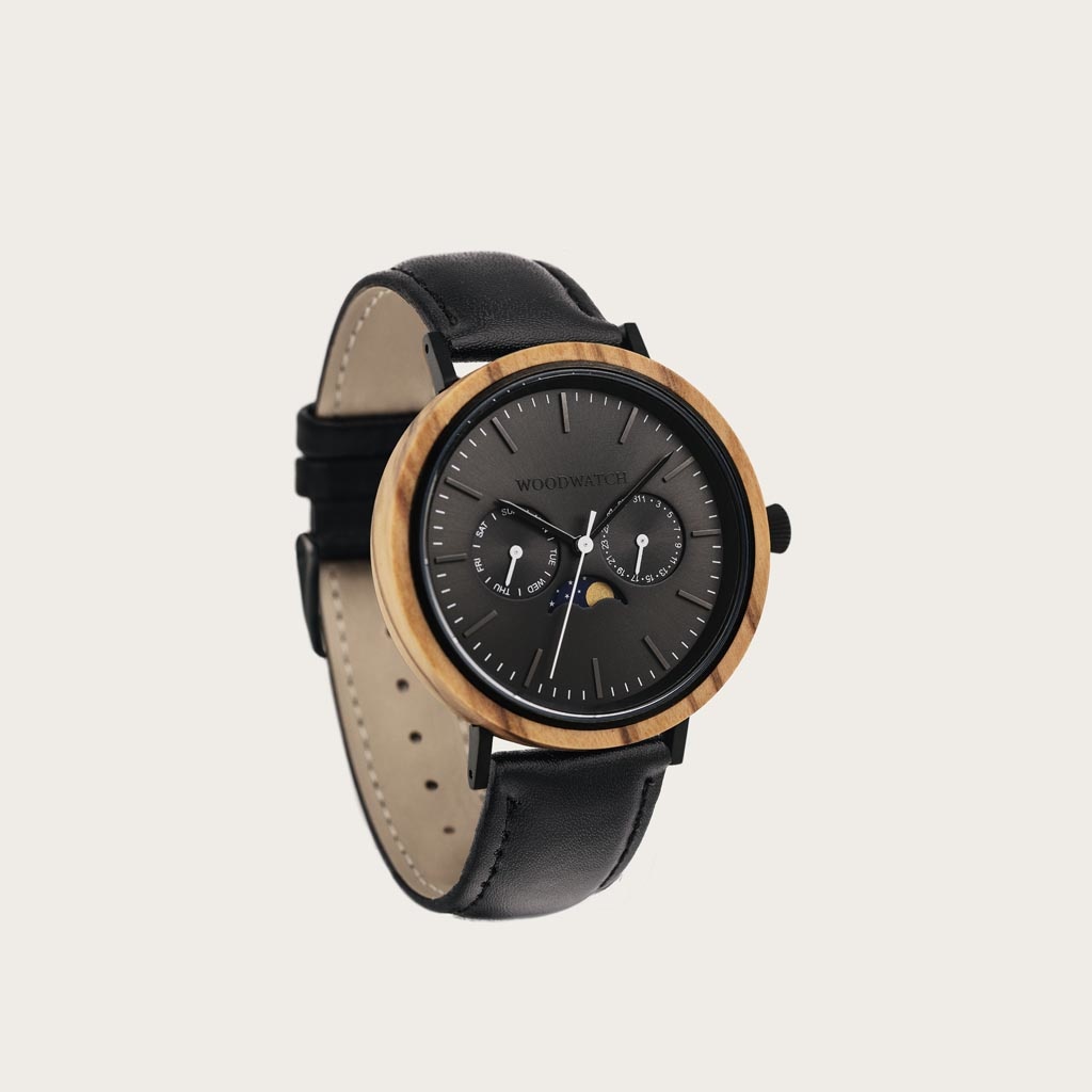 Houten Horloge Carbon Olive Jet