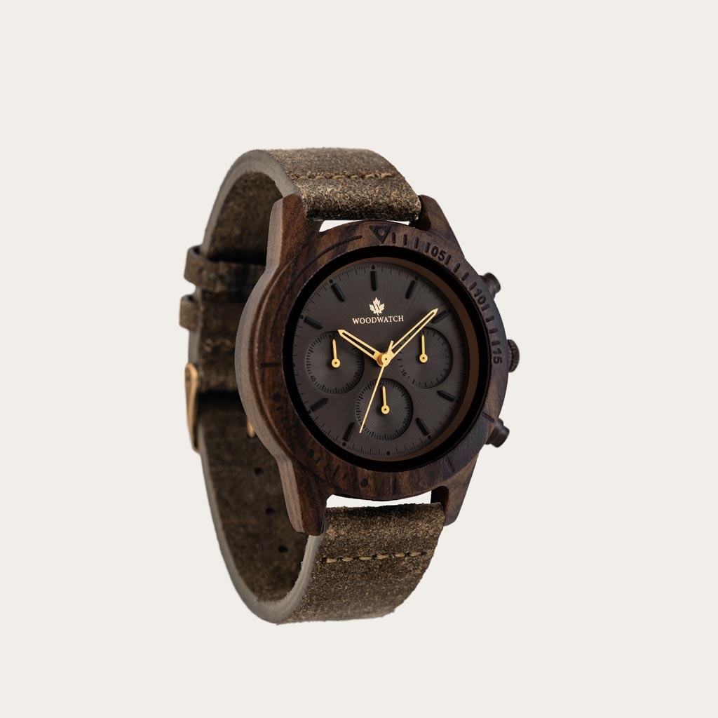 Woodwatch Houten Horloge Dark Eclipse Khaki