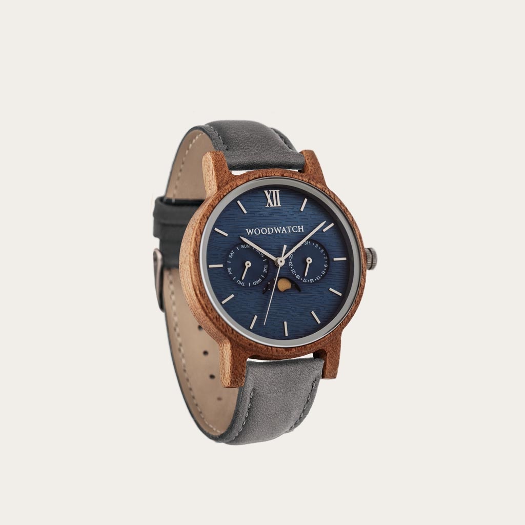 Houten Horloge Surfer Grey