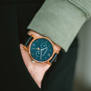 The CLASSIC Collection rethinks the aesthetic of a WoodWatch in a sophisticated way. The slim cases give a classy impression while featuring a unique a moonphase movement and two extra subdials featuring a week and month display. The CLASSIC Typhoon Jet i