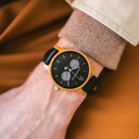 The CLASSIC Collection rethinks the aesthetic of a WoodWatch in a sophisticated way. The slim cases give a classy impression while featuring a unique a moonphase movement and two extra subdials featuring a week and month display. The CLASSIC Maverick Jet