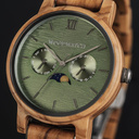 The CLASSIC Collection rethinks the aesthetic of a WoodWatch in a sophisticated way. The slim cases give a classy impression while featuring a unique a moonphase movement and two extra subdials featuring a week and month display. The CLASSIC Chaser is mad